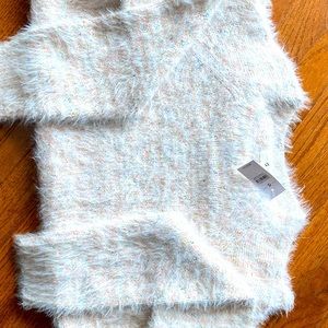 Lou & Grey White/Light Pinkish Fuzzy Sweater L
